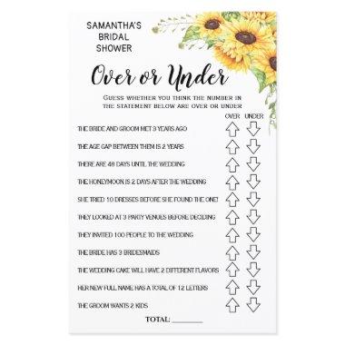 Ove or Under  spanish english game