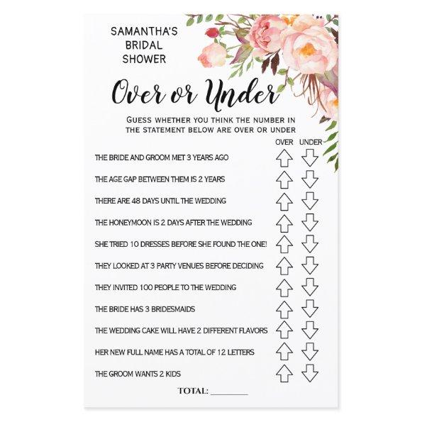 Ove or Under  spanish english game