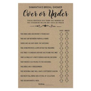Ove or Under Rustic  Game  Flyer