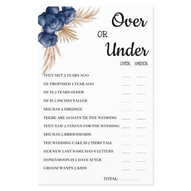 Over or Under Blue Flowers  Game  Flyer