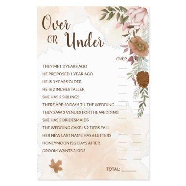 Over or Under Boho Autumn  Game  Flyer
