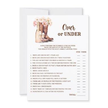 OVER or UNDER Boots Bubbly  GAME