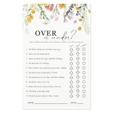 Over or Under  Game Wildflowers Flyer