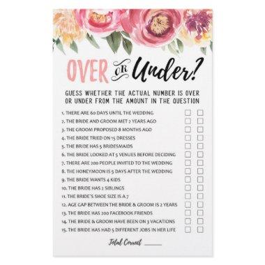 Over or Under  or Hen Party game