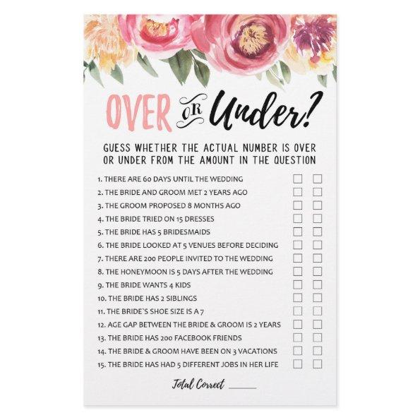 Over or Under  or Hen Party game