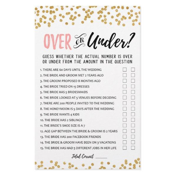 Over or Under  or Hen Party game