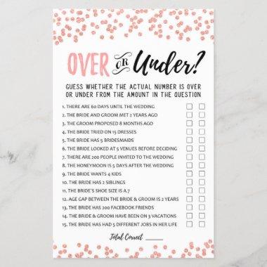 Over or Under Bridal Shower or Hen Party game