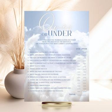 OVER or UNDER Cloud Nine 9 Bridal Shower GAME Invitations