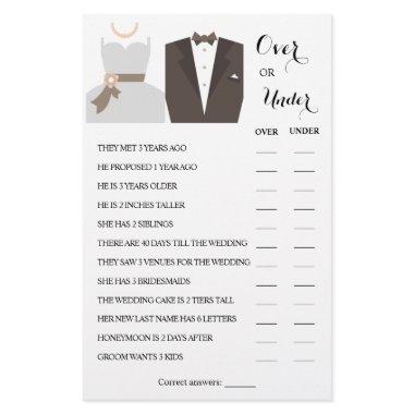 Over or Under Couples Shower Game  Flyer