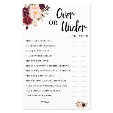 Over or Under Marsala  Game  Flyer
