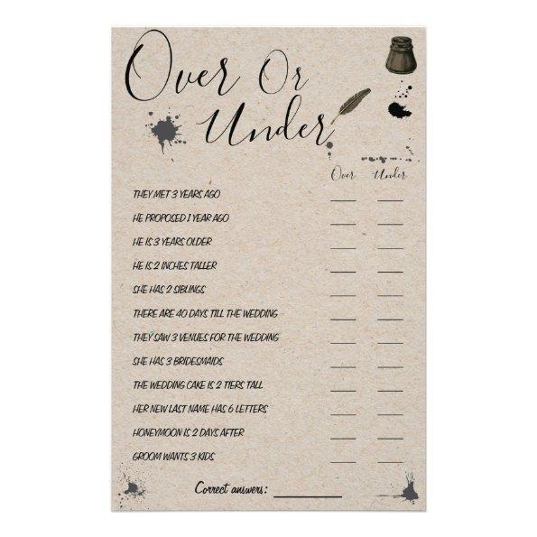 Over or Under | Pen & Inkwell Shower Game Invitations Flyer