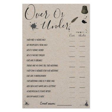 Over or Under | Pen & Inkwell Shower Game  Flyer