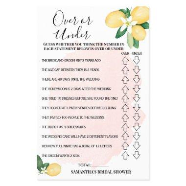 Over or Under Pink Lemons  Game  Flyer