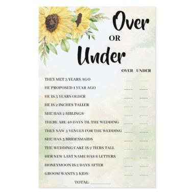 Over or Under Sunflowers  Game  Flyer