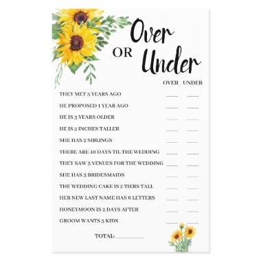 Over or Under Sunflowers  Game  Flyer
