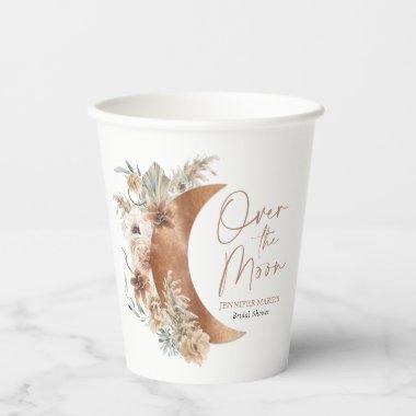 Over the Moon Boho Bridal Shower Paper Cups