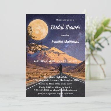 Over the Moon Bridal Shower Invitations