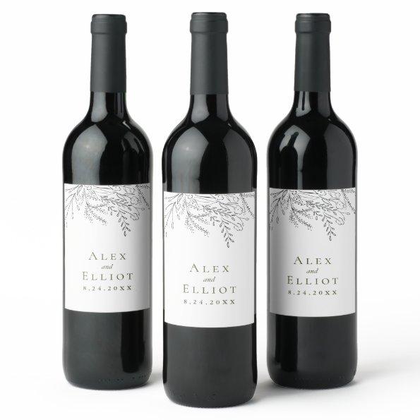 Overflowing Bouquet Wedding Wine Label
