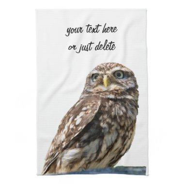 Owl bird beautiful photo custom kitchen tea towel