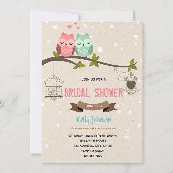 Owl bridal shower party Invitations