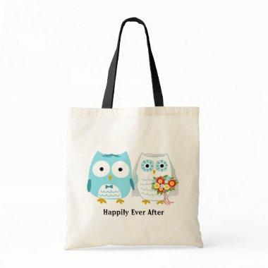 Owls Getting Married - Newlywed Bride and Groom Tote Bag