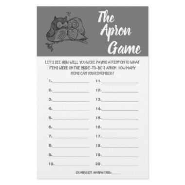 OWLS LOVE THE APRON SHOWER GAME  FLYER