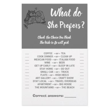 Owls Love Would She prefer  Game  Flyer