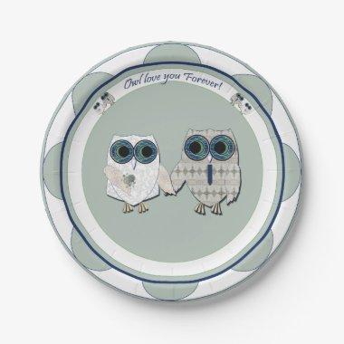Owls Wedding Paper Plates