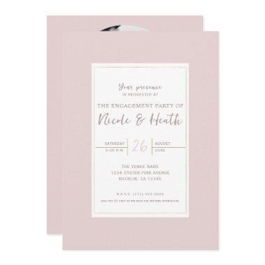 Oyster Pink & Gold Modern Minimal Engagement