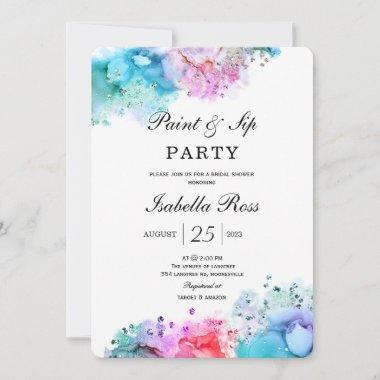Paint and Sip Bridal Shower Invitations