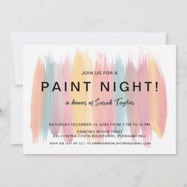 Paint Night Bridal Shower Invitations