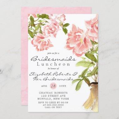 Paint Pink Peony Bridesmaids Luncheon Invites