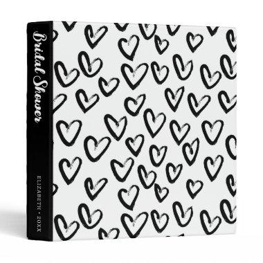 Paint Stroke Heart Pattern | Bridal Shower 3 Ring Binder