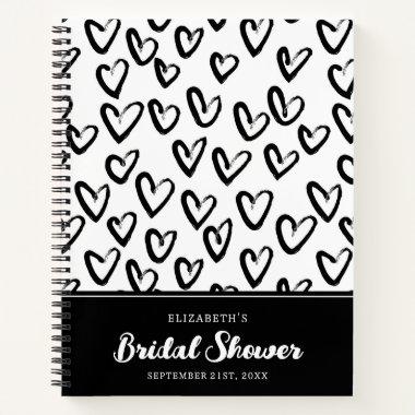 Paint Stroke Heart Pattern | Bridal Shower Notebook