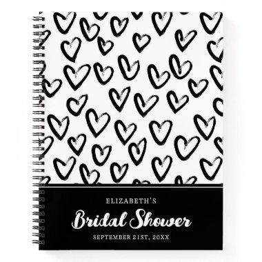 Paint Stroke Heart Pattern | Bridal Shower Notebook