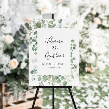 painted eucalyptus greenery bridal shower sign
