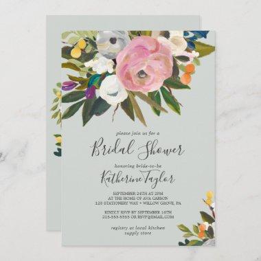 Painted Floral Bridal Shower Invitations