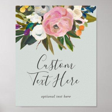Painted Floral Custom Text Sign