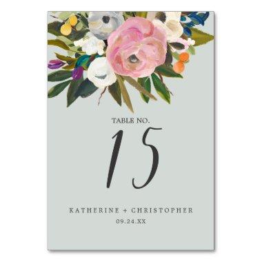 Painted Floral Table Number