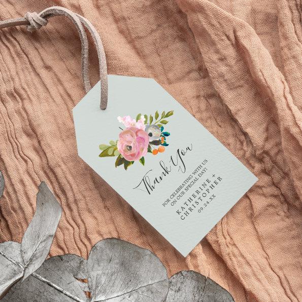 Painted Floral Thank You Favor Gift Tags