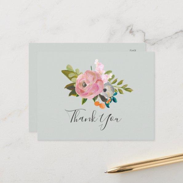 Painted Floral Thank You PostInvitations