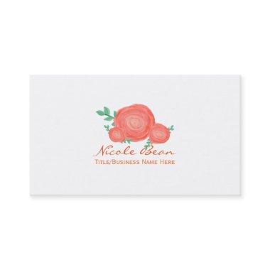 Painted Orange Floral Flowers Modern Business Invitations