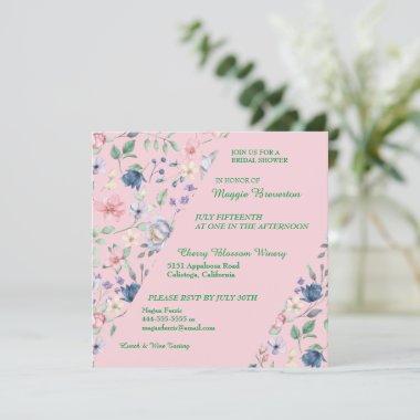 Painted Whimsy Floral Bridal Shower Invitations