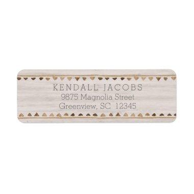 Painted Wood with Watercolor Rustic Geometric Label