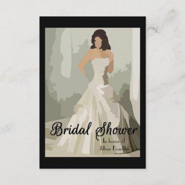 Painting of Bride - 3x5 Bridal Shower Invitations
