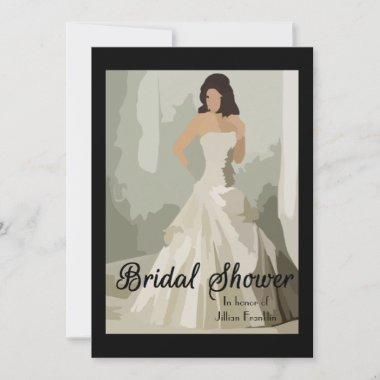 Painting of Bride - Bridal Shower Invitations