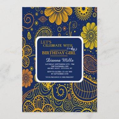 Paisley and Flowers Invitations