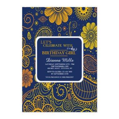 Paisley and Flowers Invitations