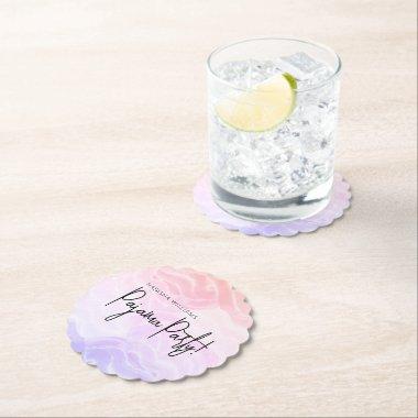Pajama Party Colorful Pastel Elegant Paper Coaster