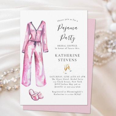 Pajama Party PJ Lingerie Slumber Bridal Shower Invitations